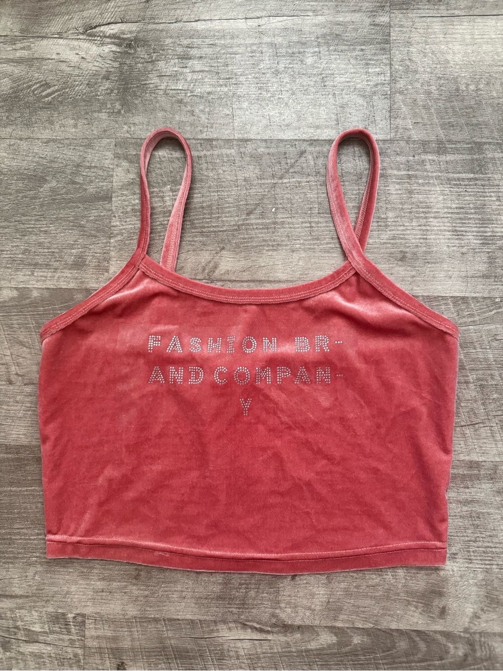 Fashion Brand Company Pink Crop Cami Velvet Tank Top M/L